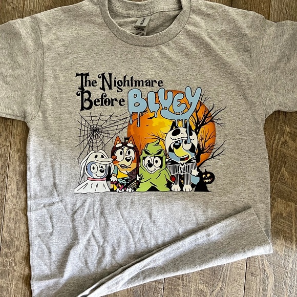 Brand New Kids Bluey Shirt- The Nightmare Before Bluey - Picture 1 of 1